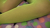Purefilmstv - Model in fishnet stockings masturbates with a vibrating dildo and orgasms