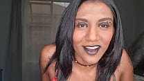 Desi slut wearing black lipstick wants her lips and tongue around your dick and taste your lips  close up  fetish