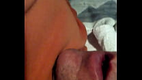 Self facial and cum eating
