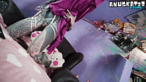 Tattooed model live show with anal play