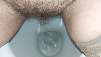 Hairy pussy pissing close up