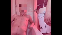 Amateur boy lost a bet, gets naked in the bathtub and is pissed on by his flatmate (body and mouth) - And he can't hide that he likes it as his uncut cock gets hard in 1 min :)