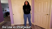 Gia Love straitjackets tight jeans wetting