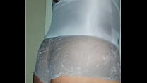 Guy wearing wives lingerie
