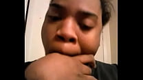 Black chick gags herself