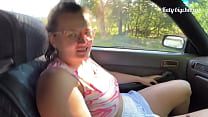 Stepbrother fucked his stepsister in the car and cum in her mouth, and she didn't mind