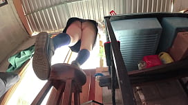 Thick Student Caught Under Her Skirt: Can't Reach Her Pants, But She's Ready to Show You Her Big Ass