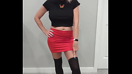 Black Thigh High Socks & Red Mini Skirt - 29 Seconds of Pure, Vulgar, Explicit Pleasure
