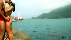 Busty MILF with Tiny Tits Gets Her Ass Fucked Outside