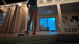 Late Night Solo Pool Orgasm - A Wet & Wild Solo Session