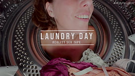 Big Tits MILF Lady Lyne Gets Trapped In The Washing Machine And Gets A Creampie And POV Facial Cumshot