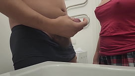 Sister's Secret Bathroom Fuck: Brother Catches Her Off Guard