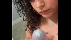 Sucking My Own Cum Off My Dildo Like a Filthy Slut