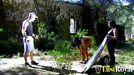 Busty Brunette in Glasses Fucks in the Woods