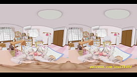 VR180 MMD FuwaMoco Blowjob 3D Hololive Hentai - Sucking the Big One in Virtual Reality