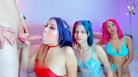 Hot Latinas with Dyed Hair Deliver Incredible Blowjobs