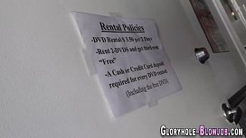 Brunette at Gloryhole Gives BBC Blowjob: A Filthy Feast of Cum