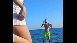 Hot Beach Babe in Glasse...