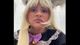 Cosplay Con BBW Takes the Public Toilet to the Next Level with Gassy Explosions