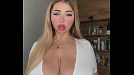 MILF's Natural Tits Caress Her While Waiting For You