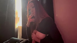 Italian MILF Artemisia: Juicy Tits, Long Hair, Smoking, and Dildo Fun