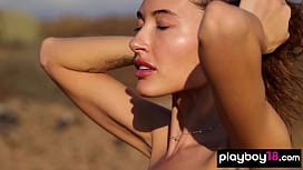 Busty Russian Brunette Taya Vai Gets Naked in the Wild