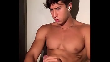 Handsome guy wank and cum