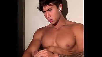 Handsome guy wank and cum