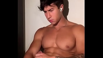 Handsome guy wank and cum