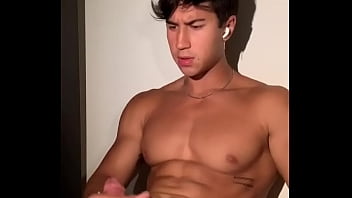 Handsome guy wank and cum