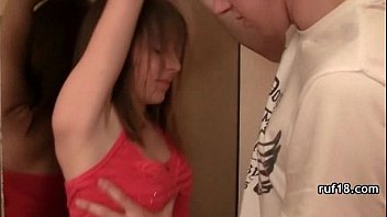 Horny teen enjoys hard cock