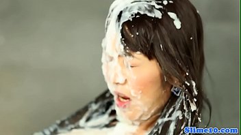 Video Asian beauty drenched in loads of hot jizz