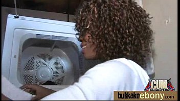 Ebony gets group cumshots 10