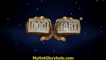 Interracial glory-hole dick licking 2