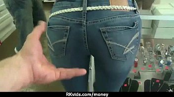 Sexy teen nails her butt on hard dick for cash 4