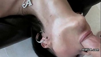 Horny milf fucked and jizzed on at home