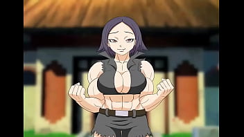 fmg, female saiyan muscle growth, no bra, semi naked