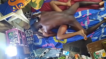 Mature woman riding her young lover like a bull.