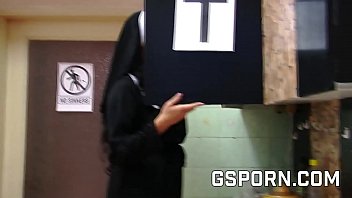 Two young nuns play lesbian sex with carrots