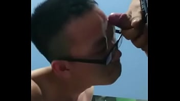 Very thick sperm on face , better to swallow