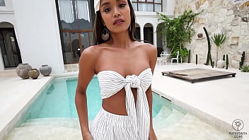 Daring young asian  her asshole...