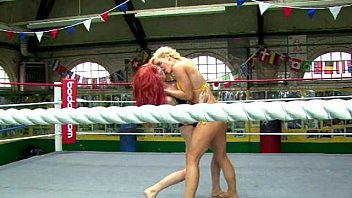 tits, kissing, oil, wrestling