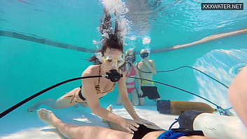 Group sex underwater with Eva Sasalka...