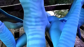 3D Cartoon sex  - Blue avatars big cock fuck and cumshot -