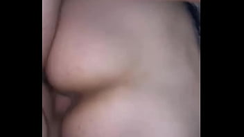 Dumb fat bitch gets her ass to jiggle cock...