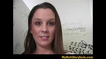 Black girl sucking their first white cock in Gloryhole 29