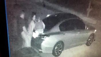 Mexican Milf In Driveway On Security Camera...