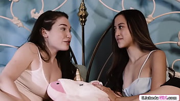 iLickedaGirl.com - Asian teen scissoring with brunette bff