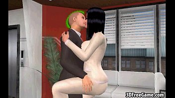 This sexy 3D brunette babe is fucked and she gets eaten out