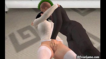 This sexy 3D brunette babe is fucked and she gets eaten out